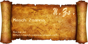 Mesch Zsanna névjegykártya